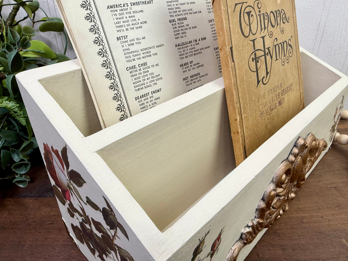 Upcycled Letter Organizer with Roses