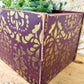 Handmade Reclaimed Wood Purple Box with Gold Details
