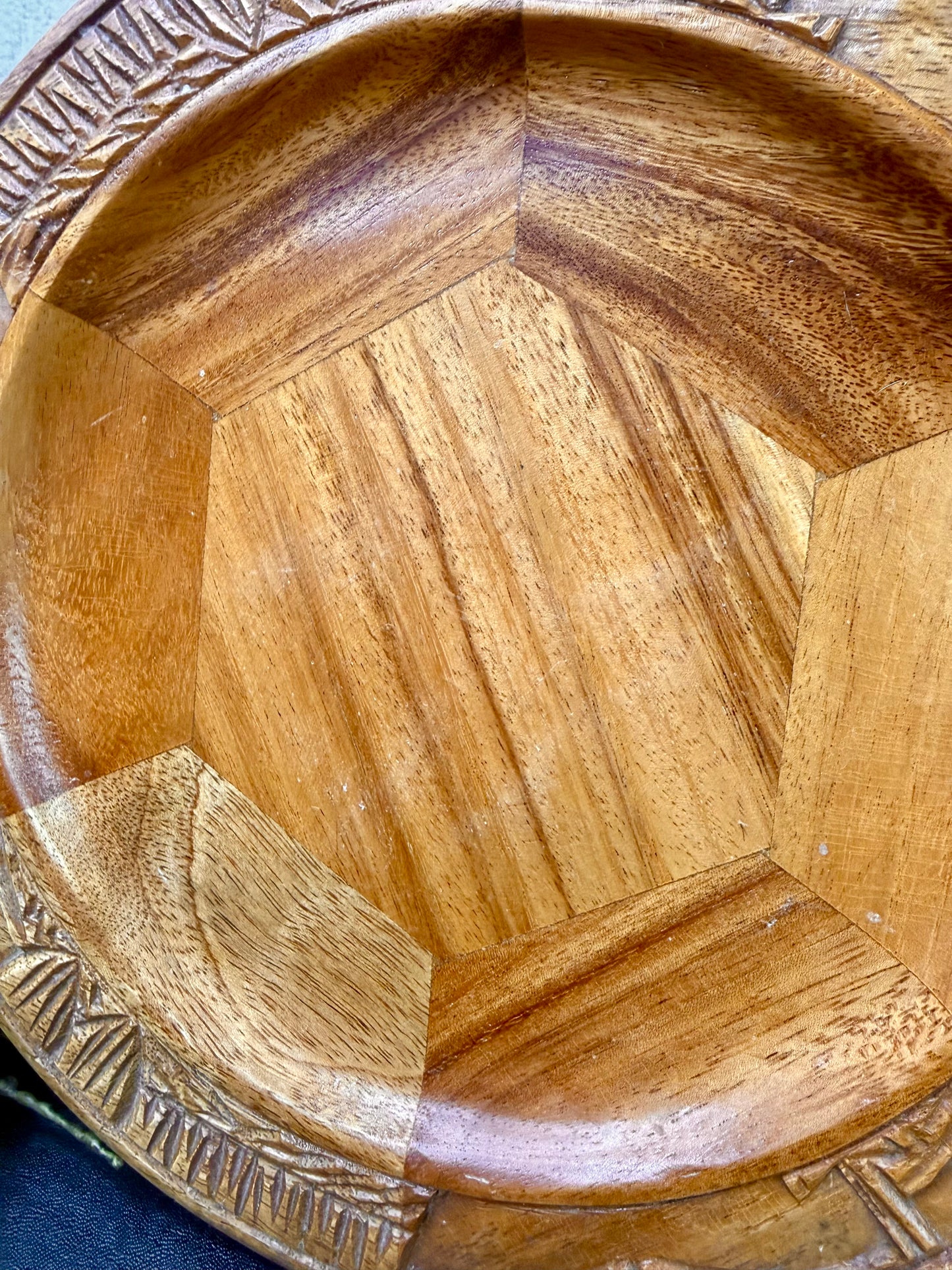 Vintage Handcrafted Hawaiian Monkey Pod Wooden Plate