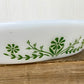 Vintage Glasbake Divided Milk Glass Casserole Dish with Daisy Pattern