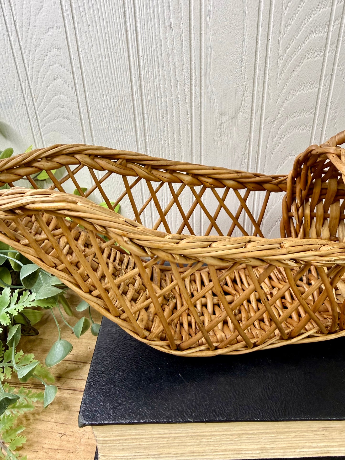 Vintage Wicker Wine Bottle Cradle