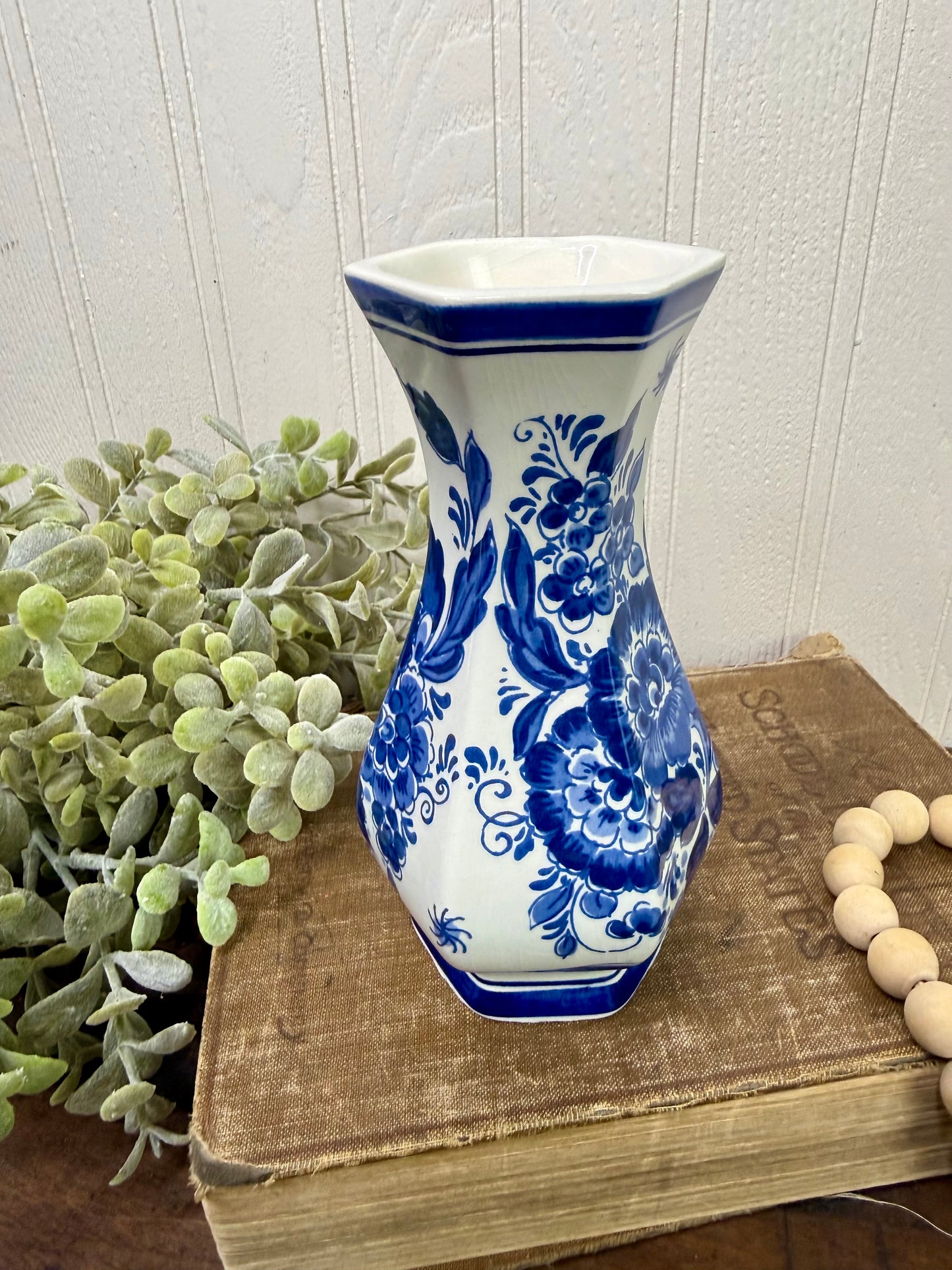 Vintage Astrid Gouda Delft-Style Porcelain Vase