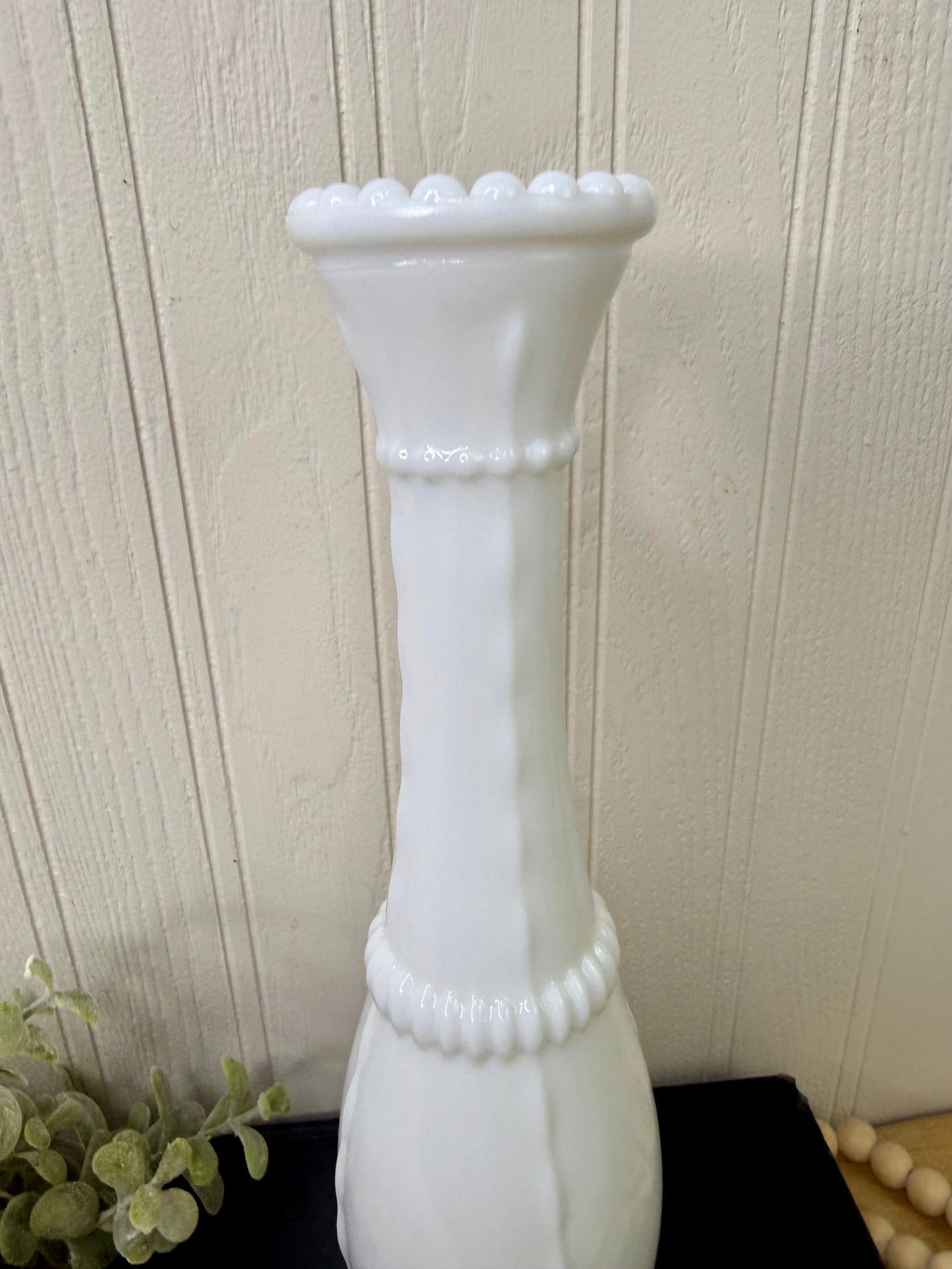 Vintage Milk Glass Tall Bud Vase