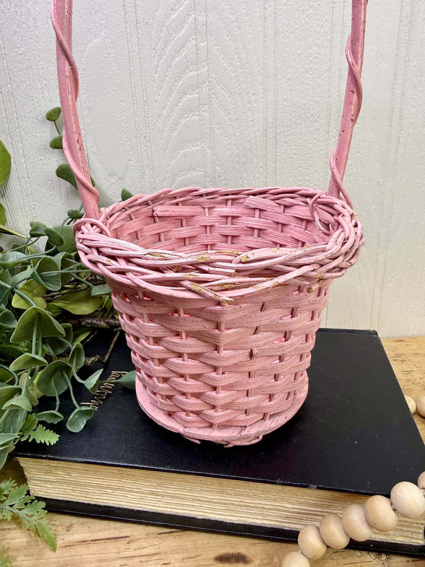 Vintage Pink Spring Basket