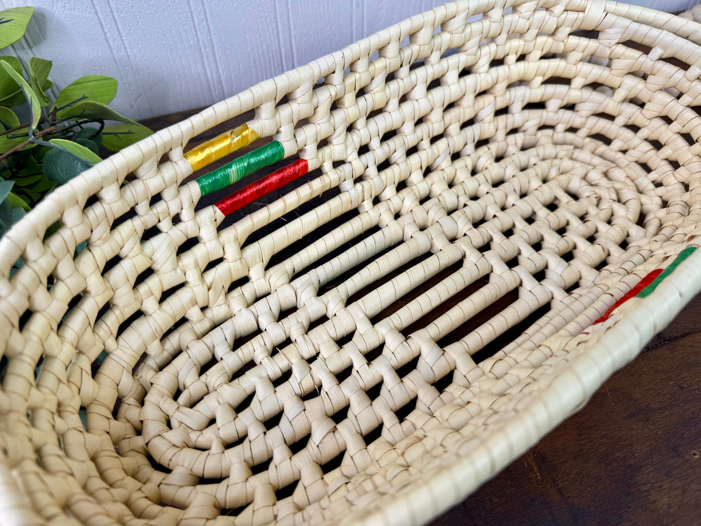 Vintage Woven Straw Catchall Basket