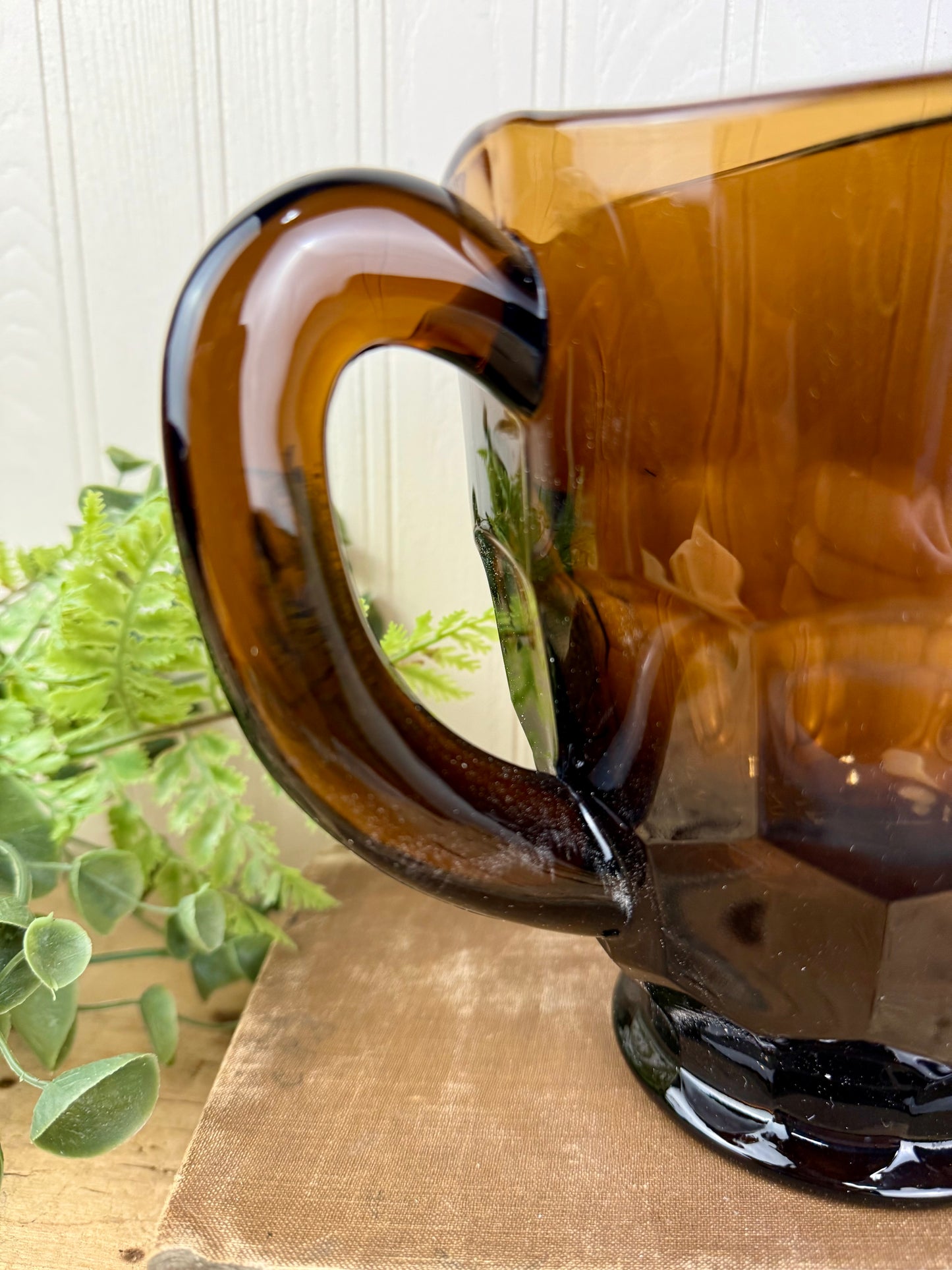 Vintage Viking Glass Company Georgian Nutmeg Brown Pitcher
