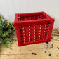 Vintage Rectangular Red Storage Basket