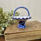 Vintage Delft Blue Hand Painted Porcelain Mini Basket