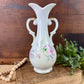 Vintage Porcelain Arnart Floral Double Handle Vase