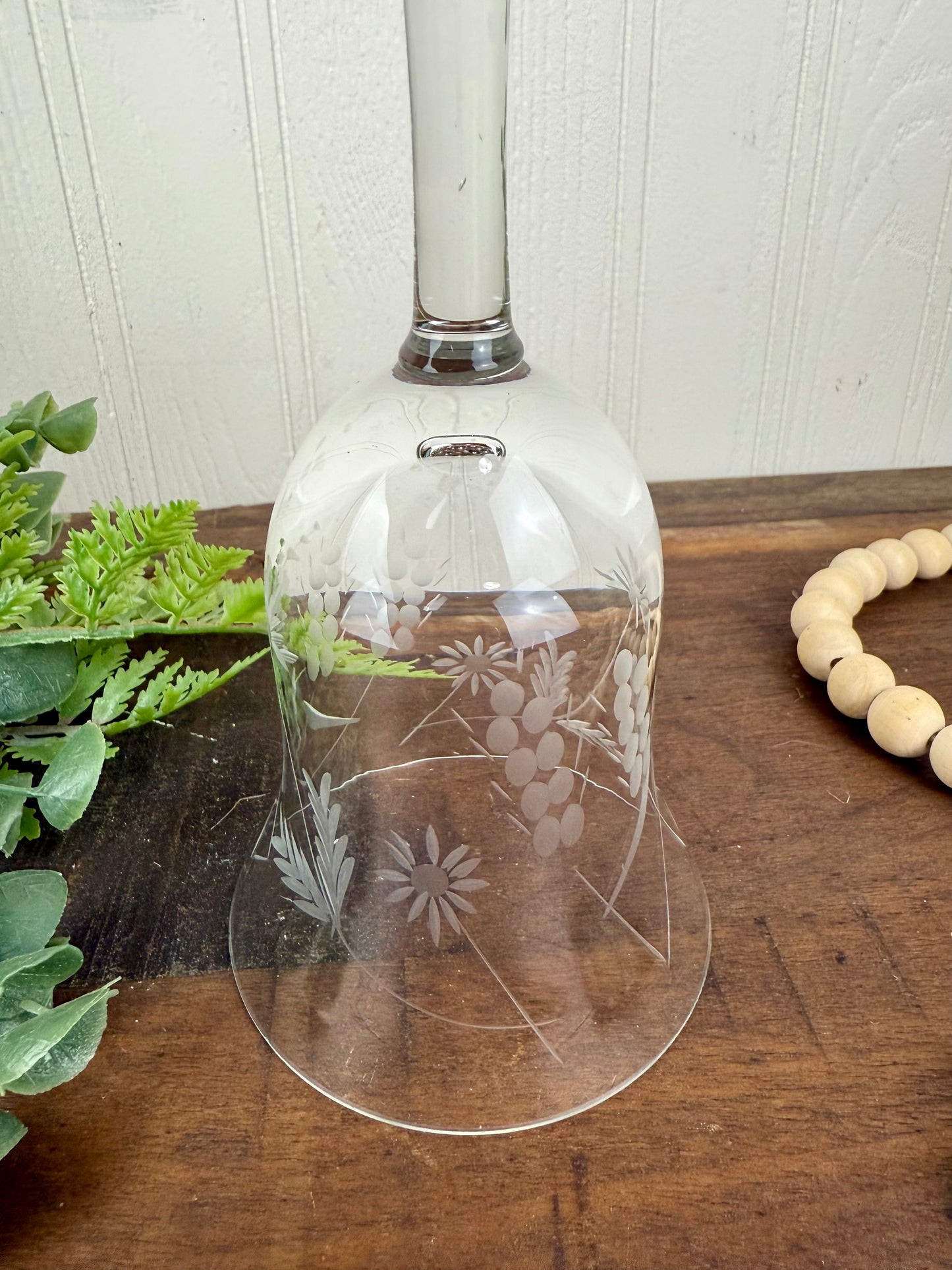 Vintage Mid-Century Princess House Etched Crystal Bell