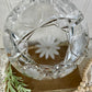 Vintage Cut Glass Serving Bowl with Etched Flowers