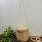 Vintage Hand Woven Hanging Basket with Lid