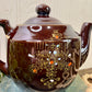 Vintage Japanese Moriage Redware Teapot