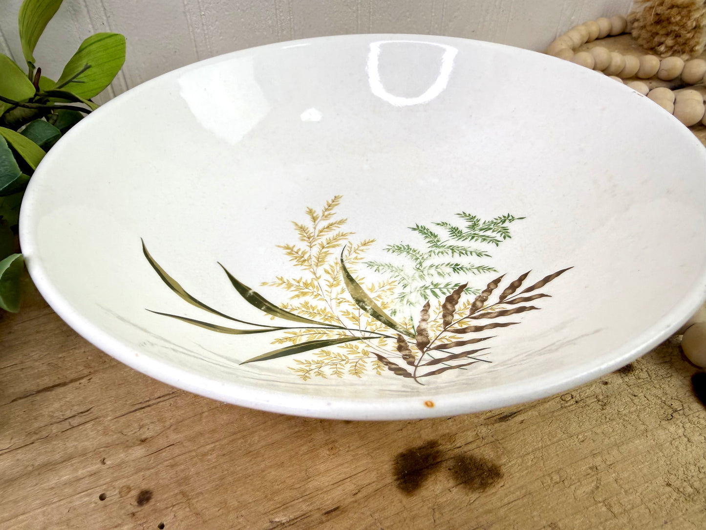 Vintage Mid-Century Fern Serving Bowl