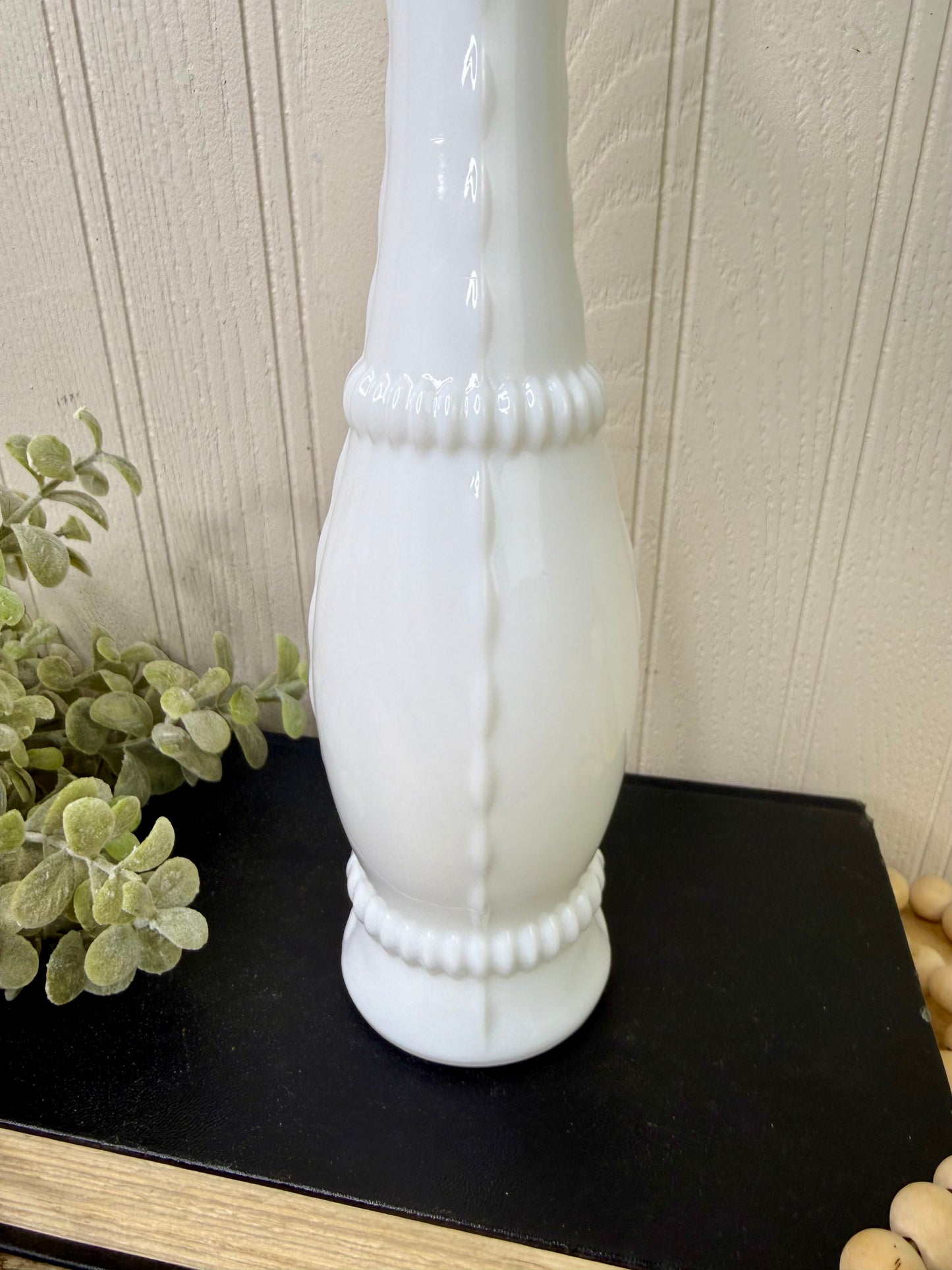 Vintage Milk Glass Tall Bud Vase