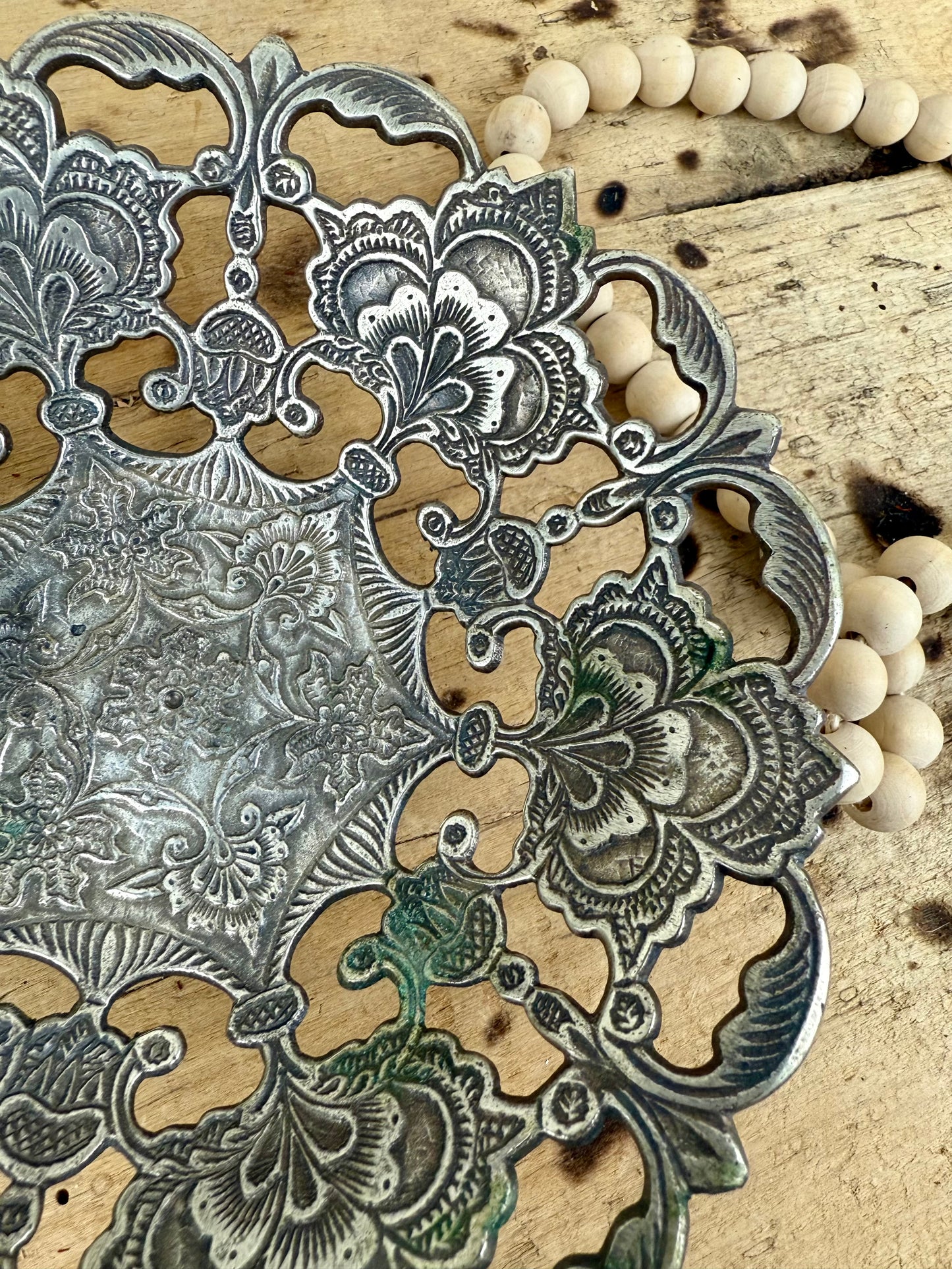 Vintage Filigree Style Footed Silver-plated Bowl