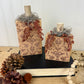 Handmade Light Orange Pumpkin Set with Metallic Accents and Orange Berries