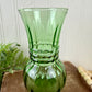 Vintage Anchor Hocking Green Glass Ivy Ball Ribbed Vase