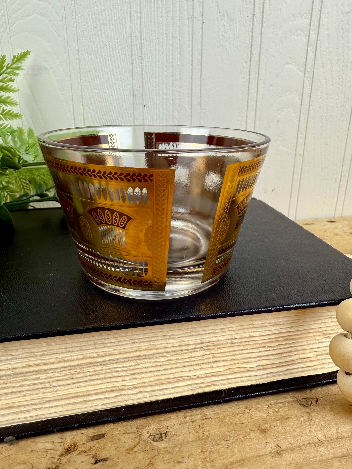 Vintage Mid-Century Culver's Gold Detailed Bowl
