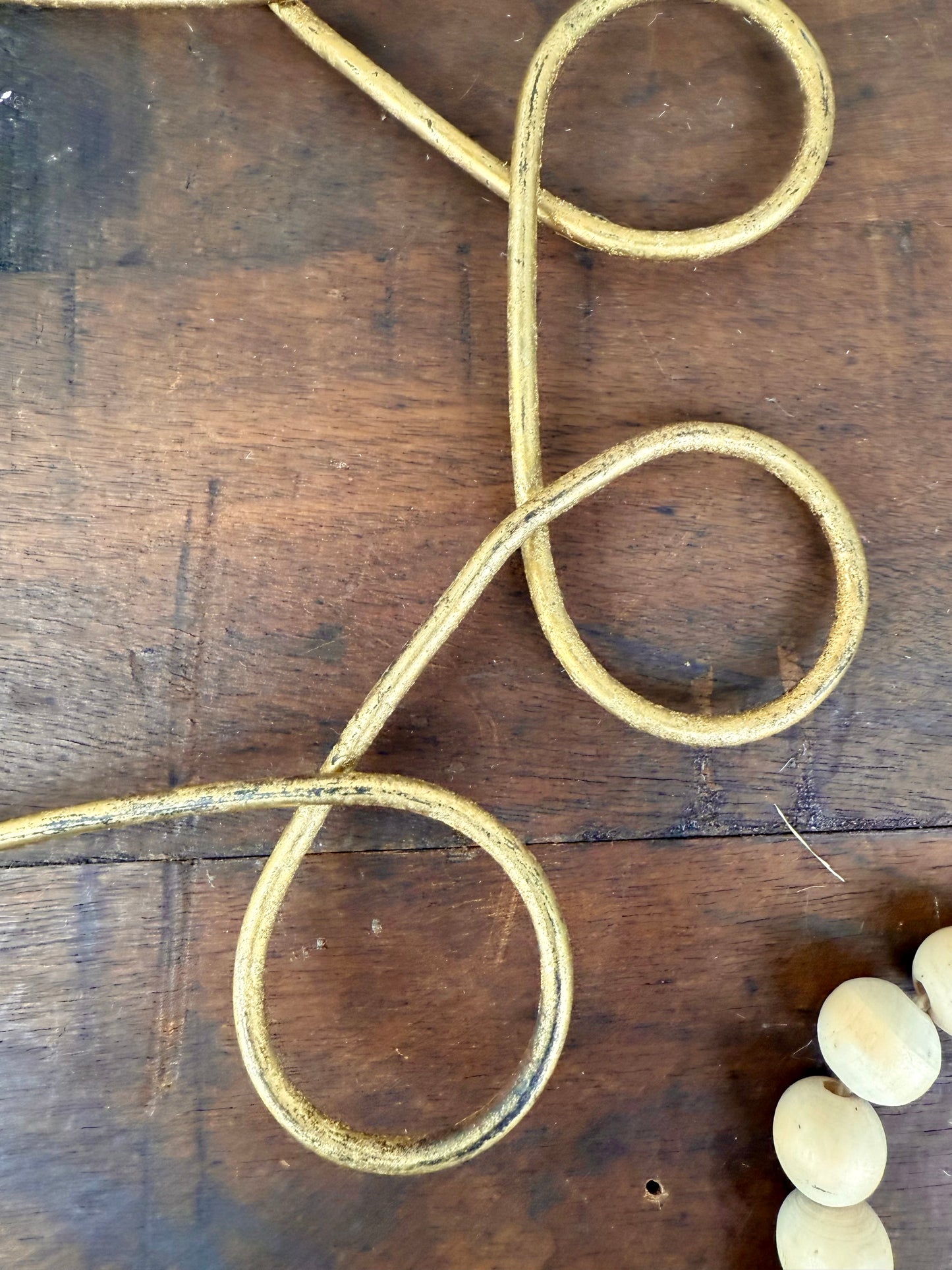 Antique Twisted Wire Rug Beater with Wooden Handle