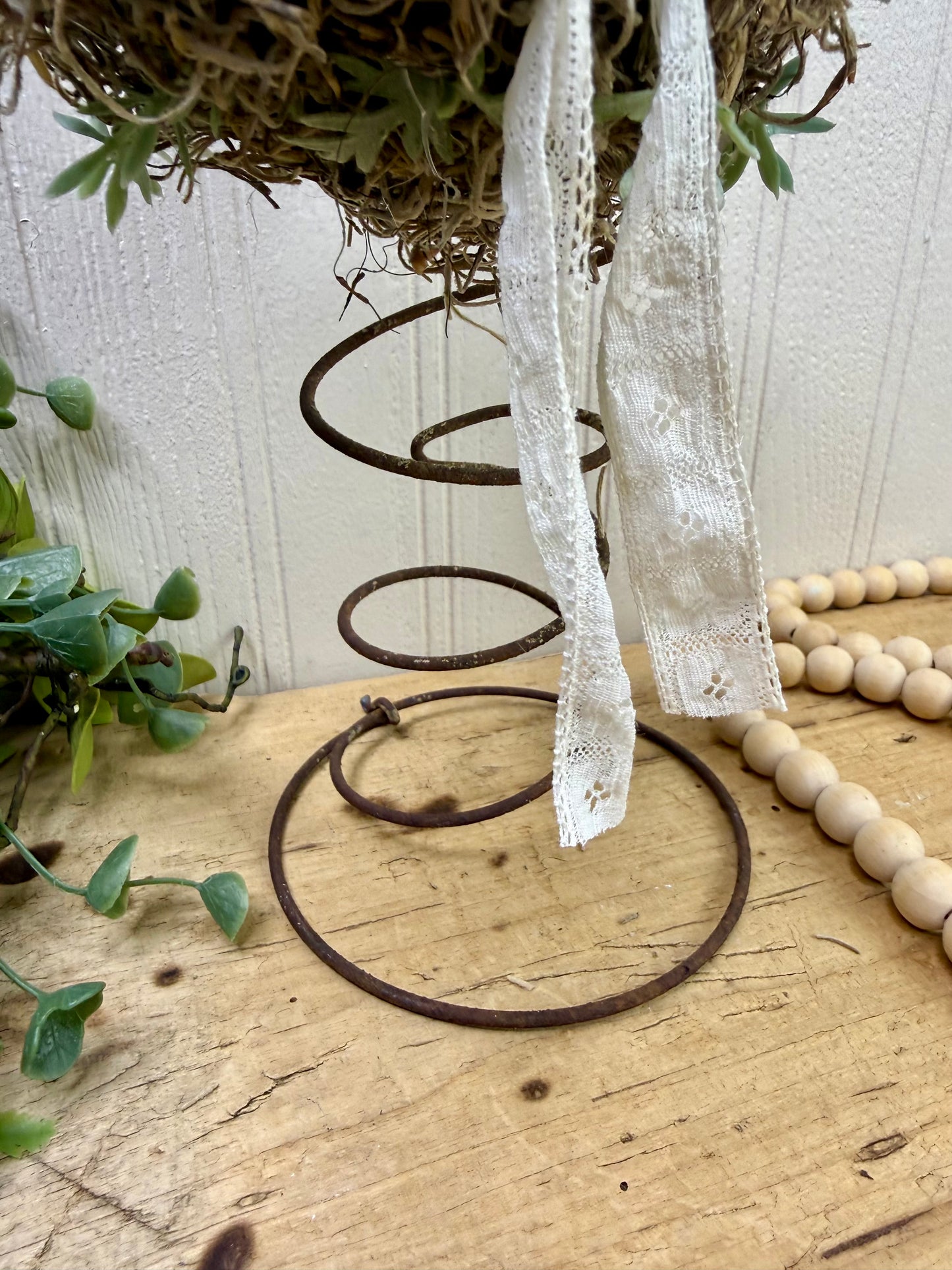 Handmade Rustic Bed Spring Nest with Light Purple Egg