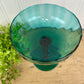 Vintage Hand Blown Turquoise Blue Glass Compote Dish