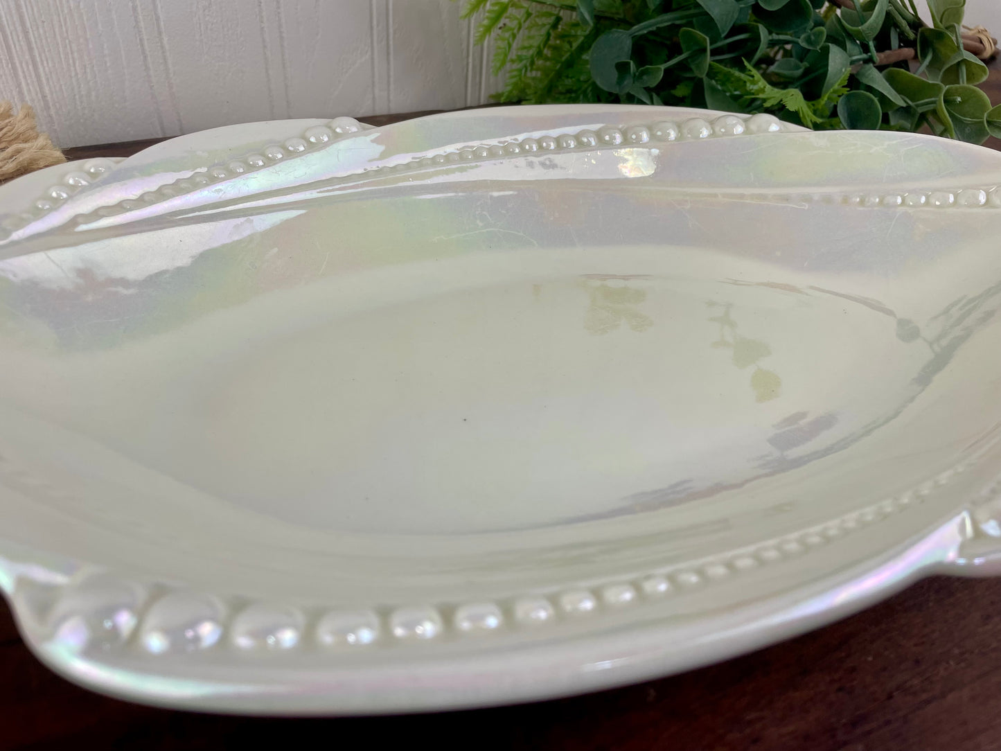 Vintage USA Pottery Pearlescent Platter