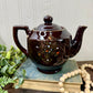 Vintage Japanese Moriage Redware Teapot