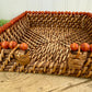 Vintage Wicker Napkin Basket with Beaded Trim