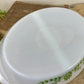 Vintage Glasbake Divided Milk Glass Casserole Dish with Daisy Pattern