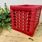 Vintage Rectangular Red Storage Basket