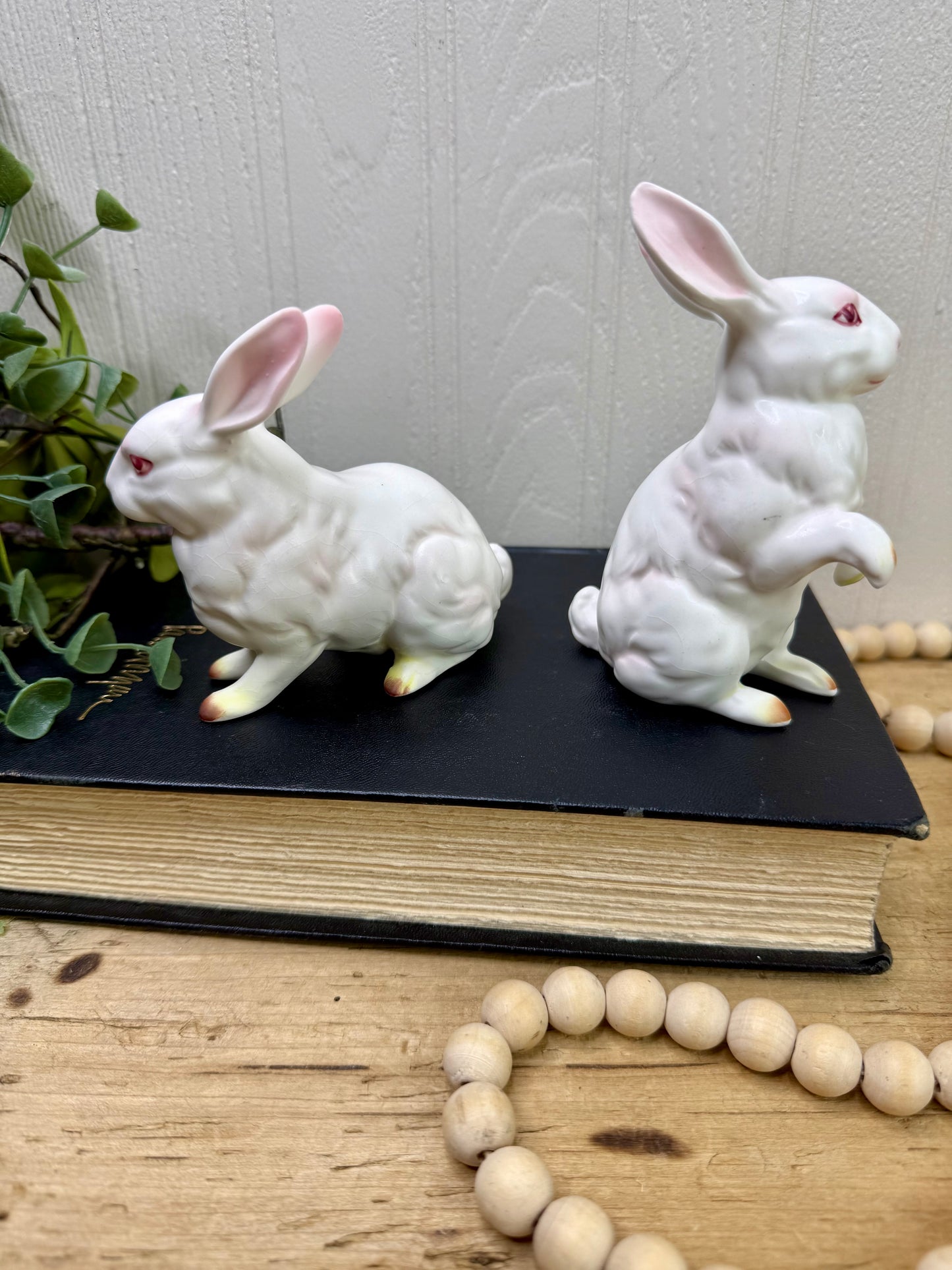 Vintage Lefton Porcelain Bunny Set