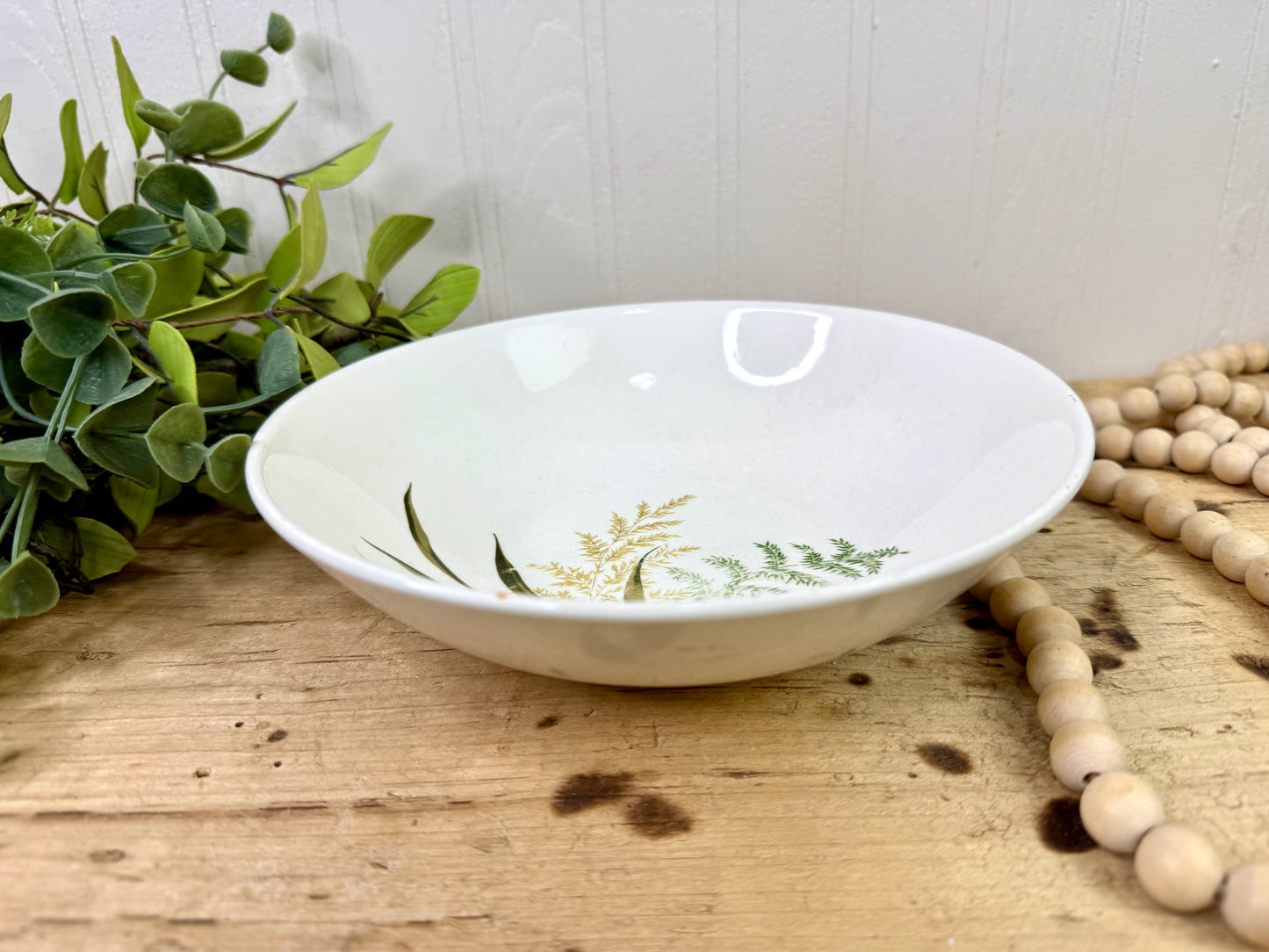 Vintage Mid-Century Fern Serving Bowl