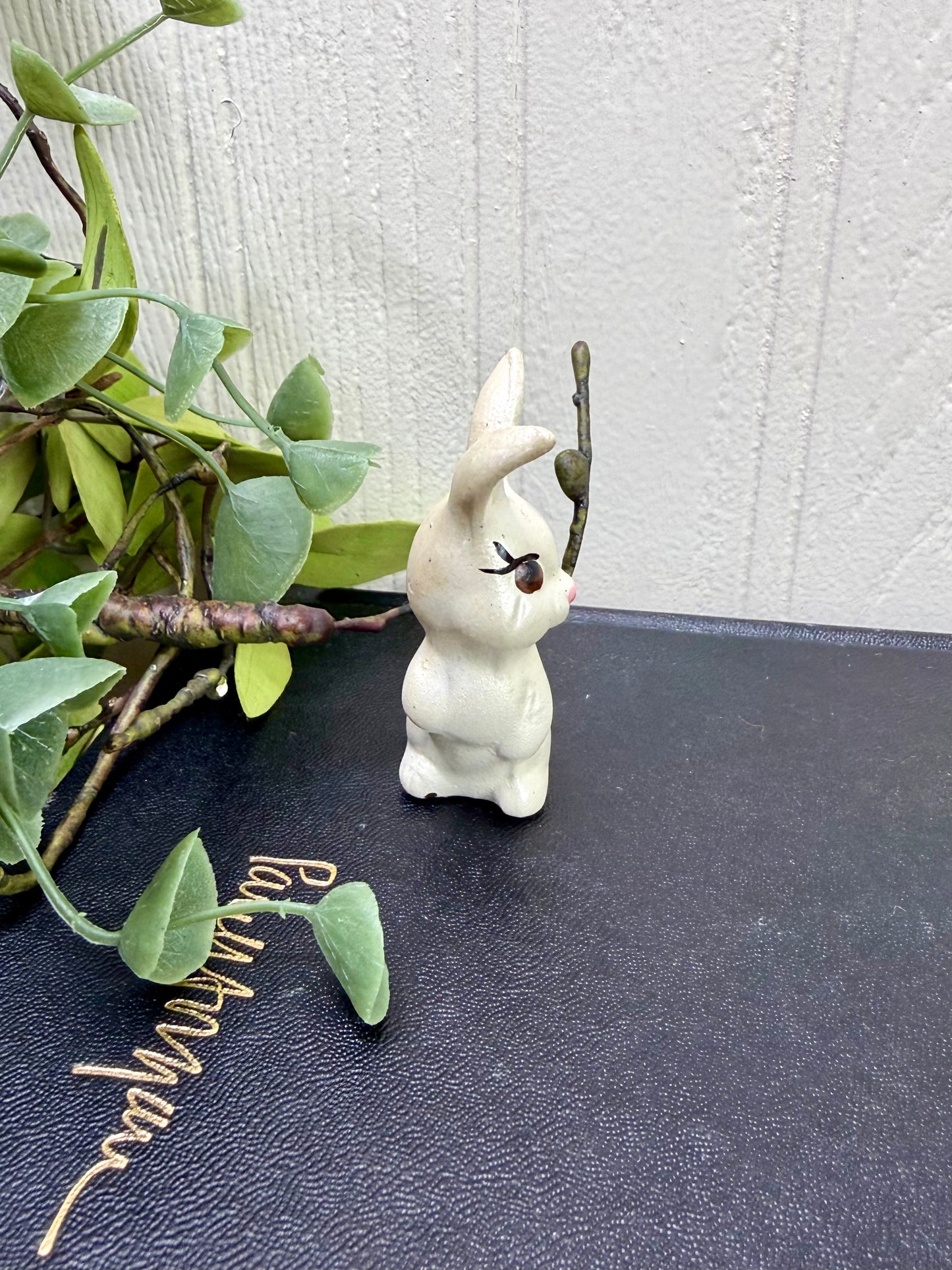 Vintage Mini Ceramic Standing Bunny Figurine