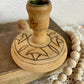 Vintage Handmade Wooden Candle Holder