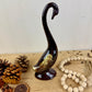 Vintage Enesco Redware Pottery Swan with Drip Glaze
