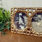 Vintage Ornate Solid Brass Double Frame