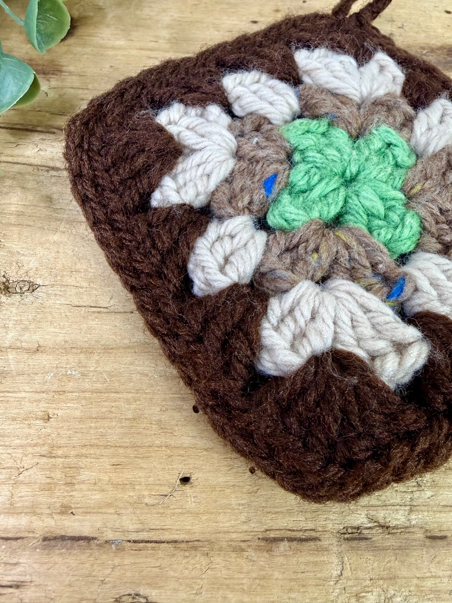 Vintage Crocheted Granny Square Potholder