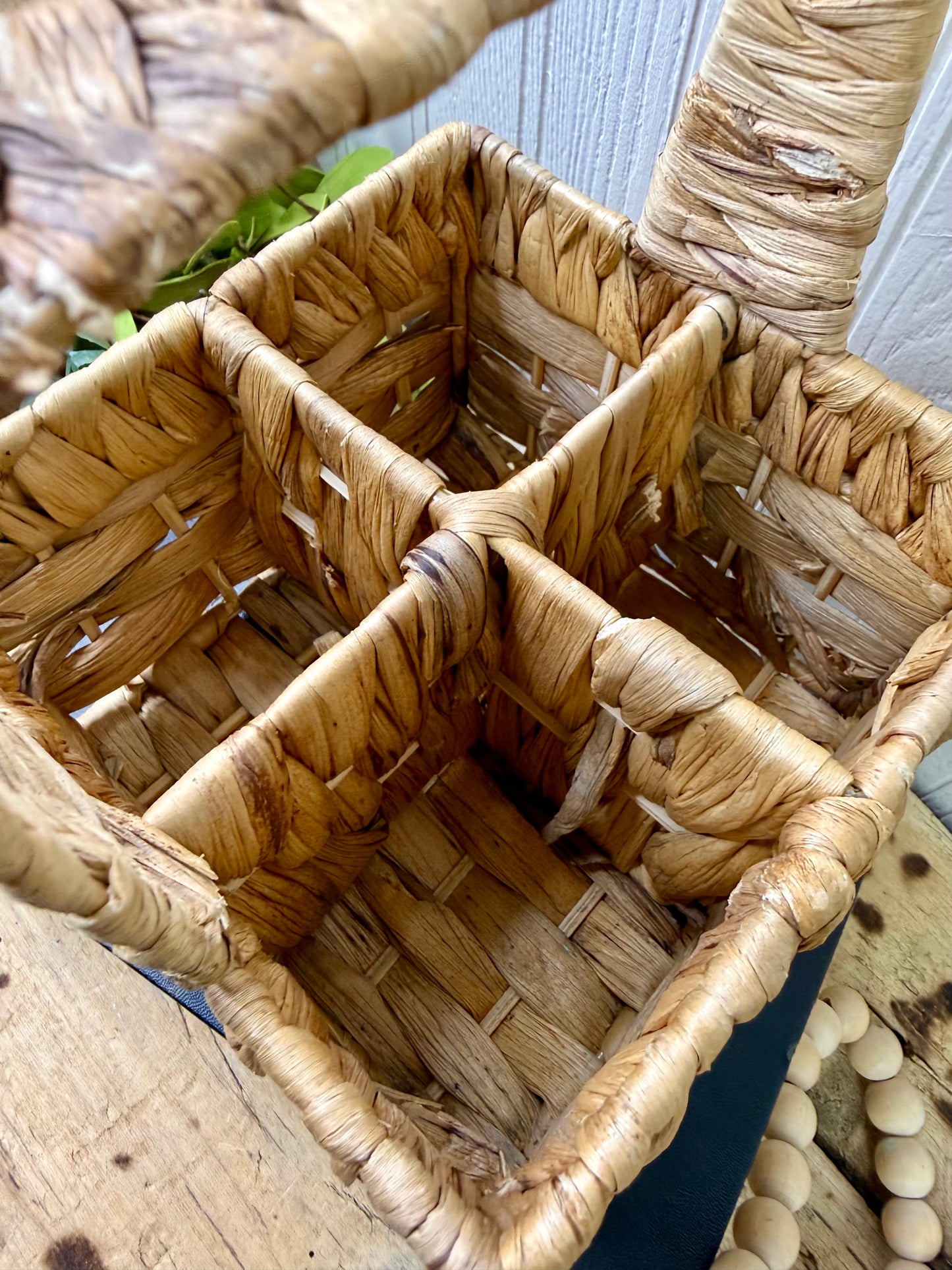 Vintage Divided Square Storage Basket