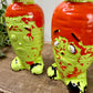 Vintage Mid-Century Carrot Salt & Pepper Shaker Set with Chippy Paint