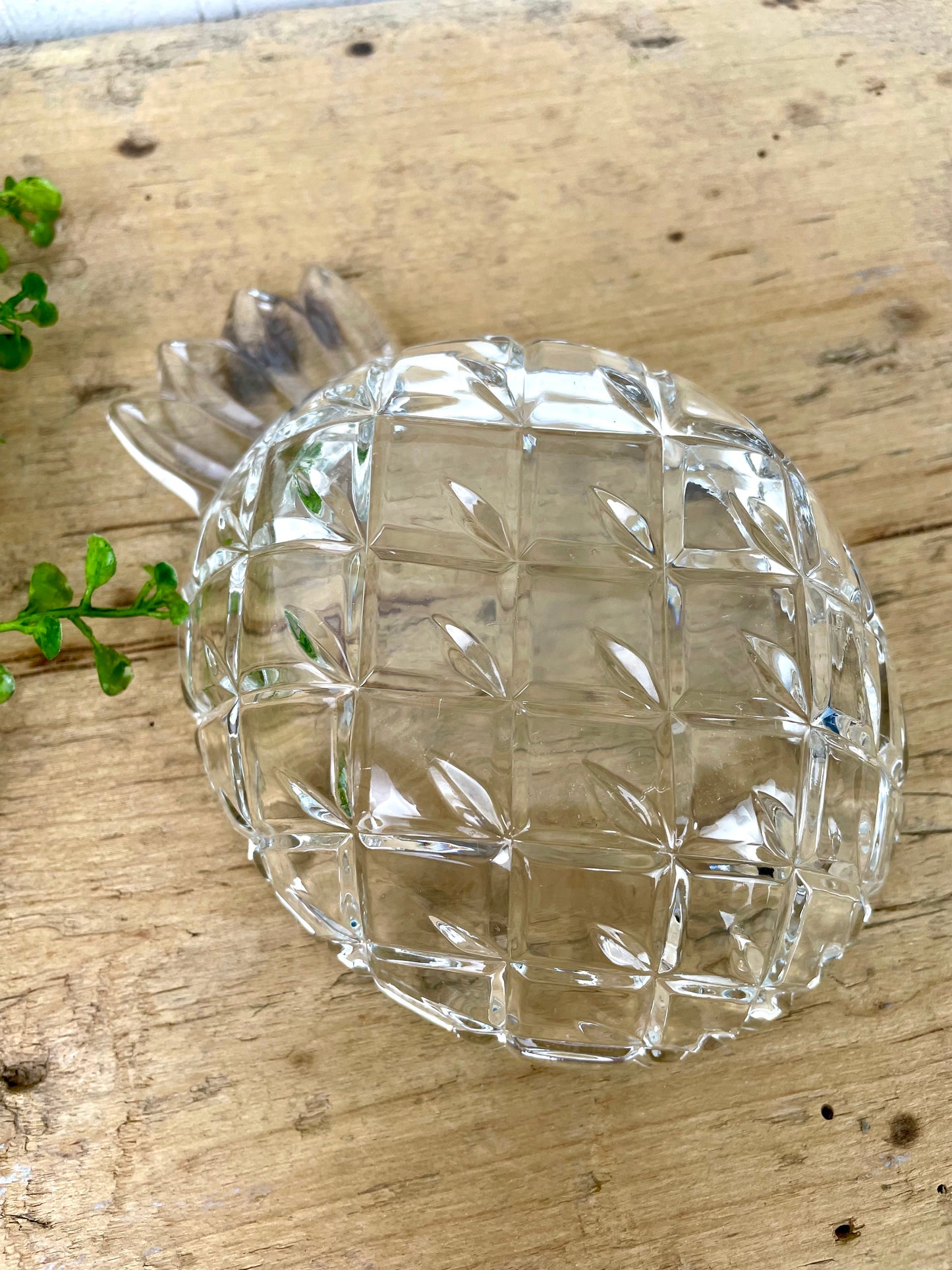 Vintage Clear Glass Pineapple Trinket Dish