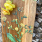 Upcycled Decor Board with Yellow Floral Details