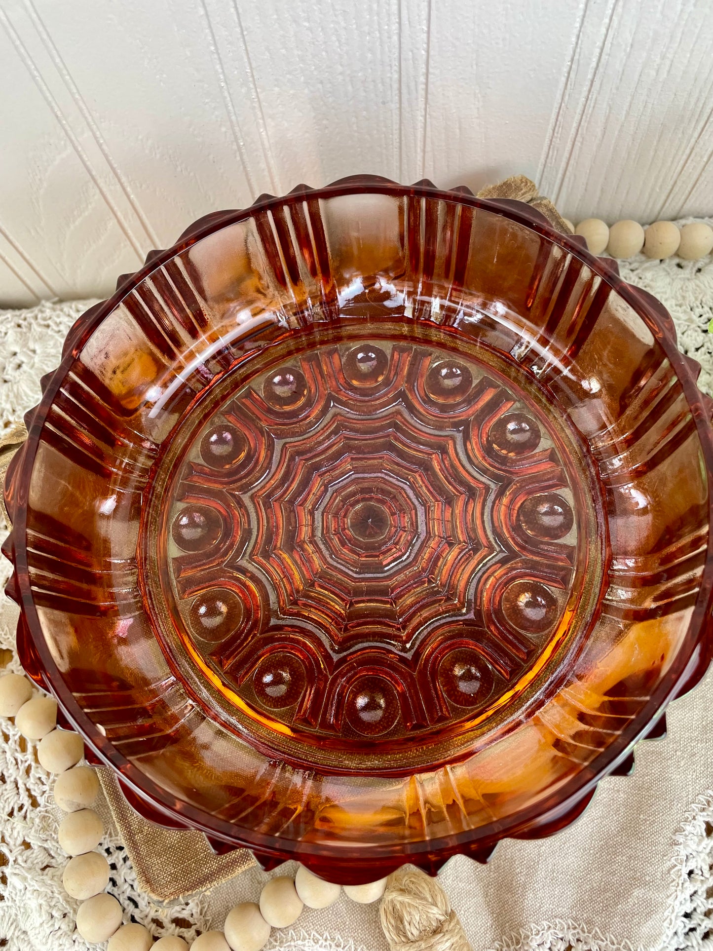 Vintage Marigold Carnival Glass Candy Dish with Lid