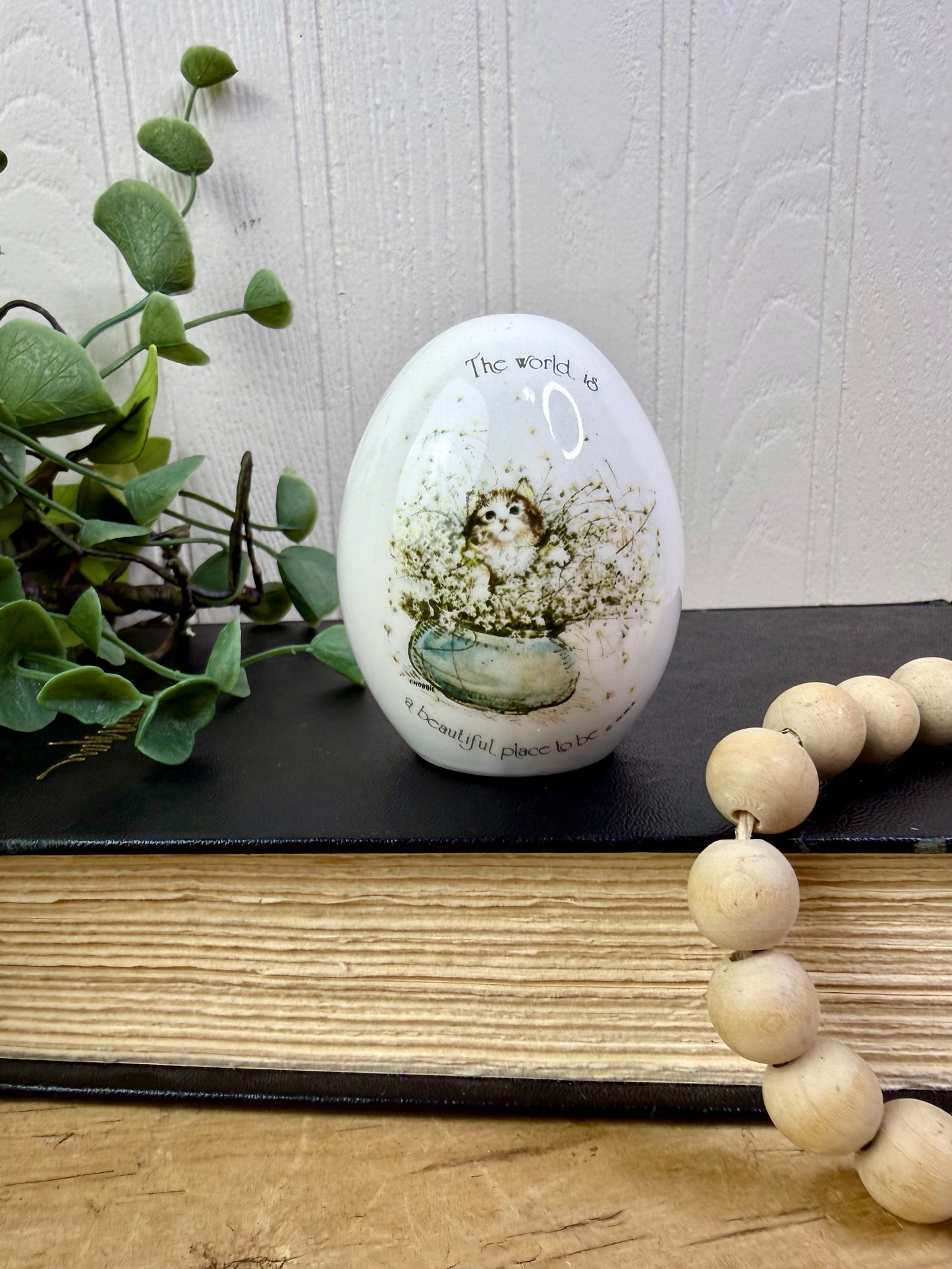 Vintage Holly Hobbie Porcelain Egg