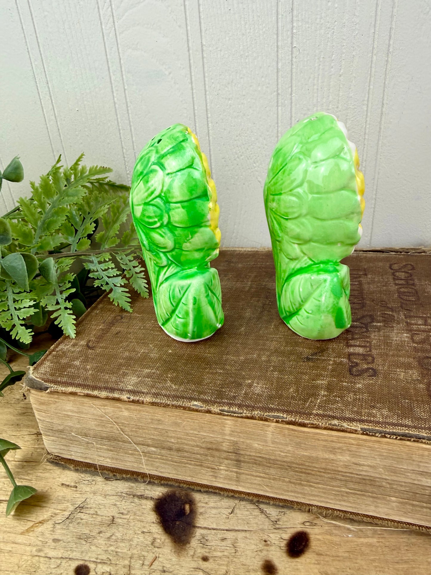 Vintage Ceramic Happy/Sad Sunflower Salt & Pepper Shaker Set