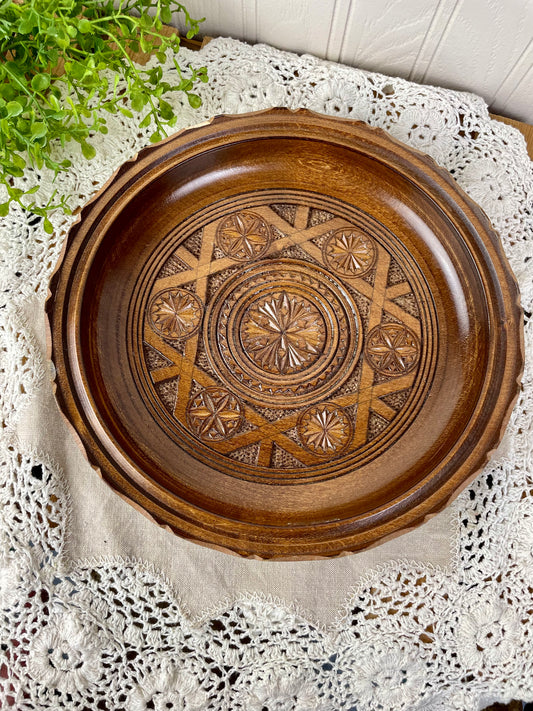 Vintage Hand Carved Wooden Bowl