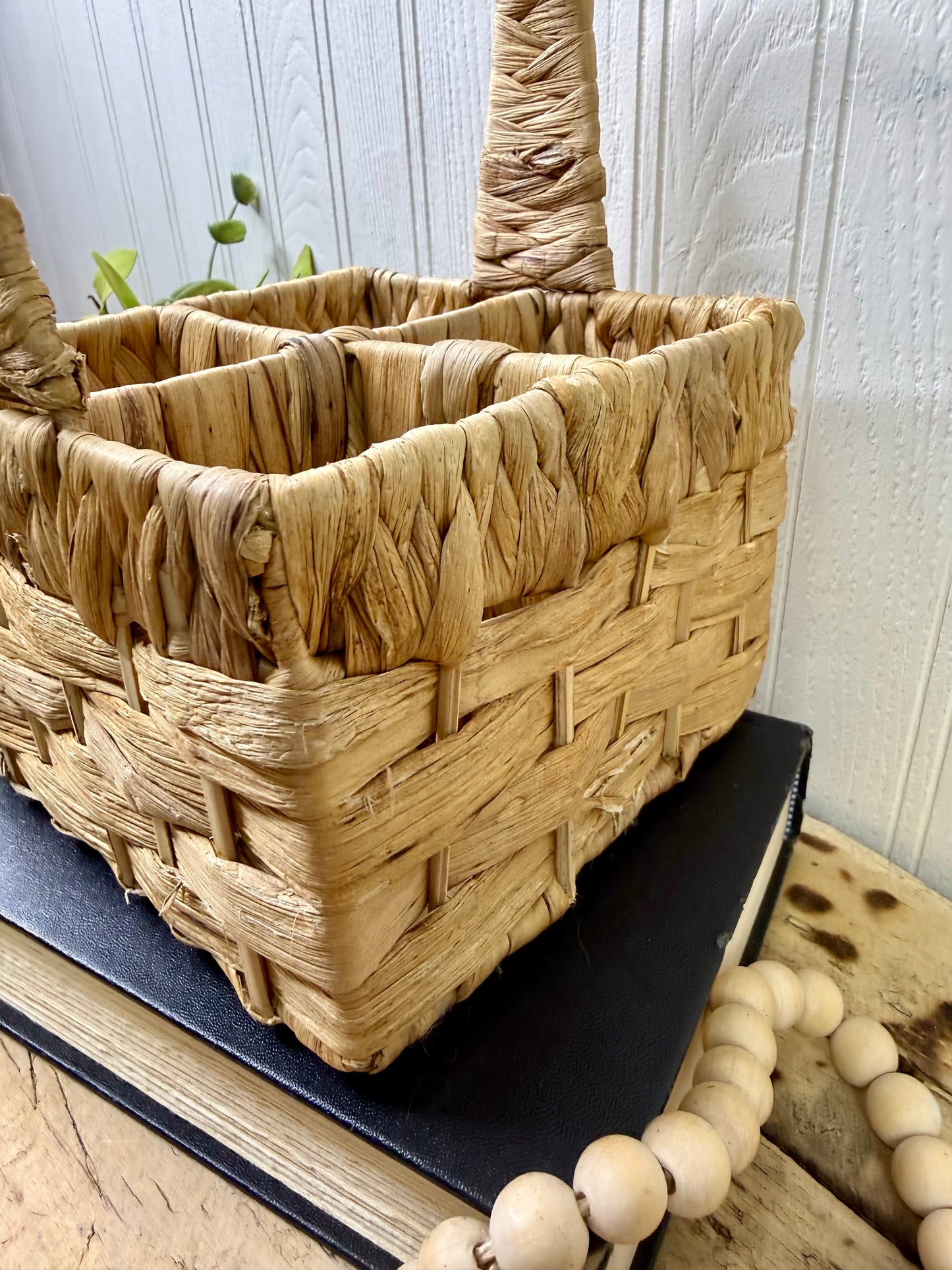 Vintage Divided Square Storage Basket