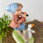 Vintage Napcoware Boy & Duck Ceramic Figurine