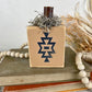 Handmade Small Wood Pumpkin with Tribal Design