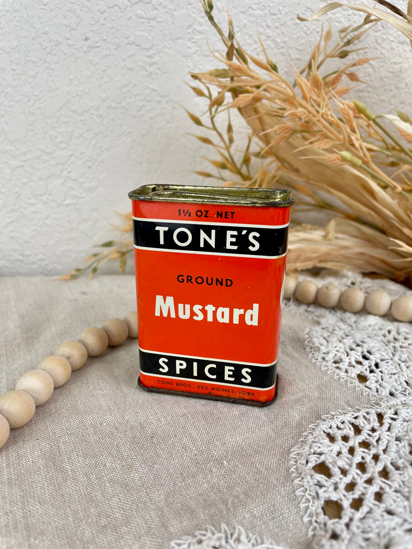 Vintage Tone’s Spice Tin- Mustard